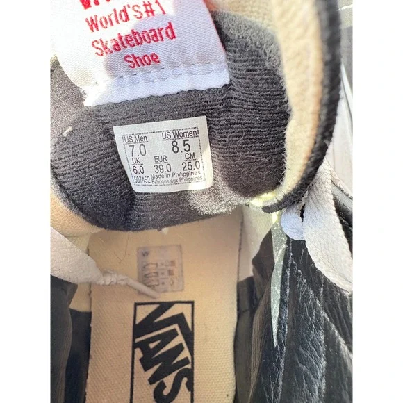 Vans SK8 HI Black Suede White Stitch High Top Skate Shoes Men 7 Women 8.5 - Picture 8 of 9